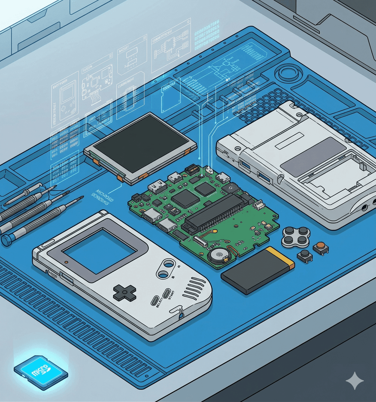 AR glasses paired with a retro handheld for big-screen private gaming