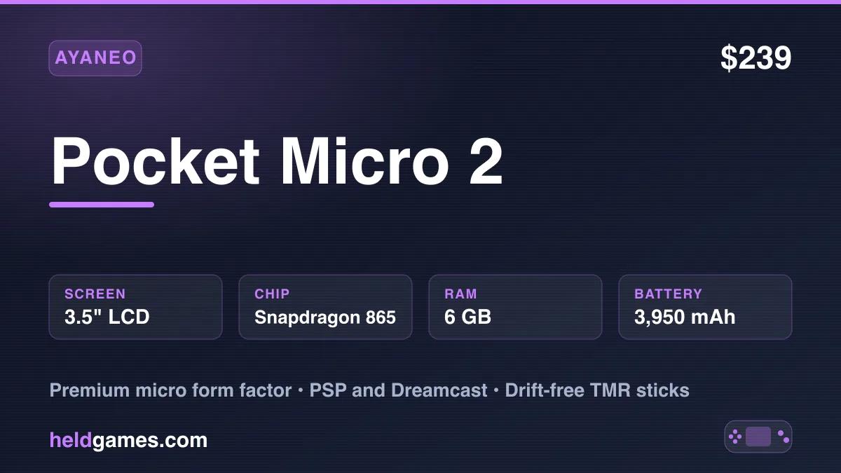 AYANEO Pocket Micro 2 Snapdragon 865 micro Android handheld