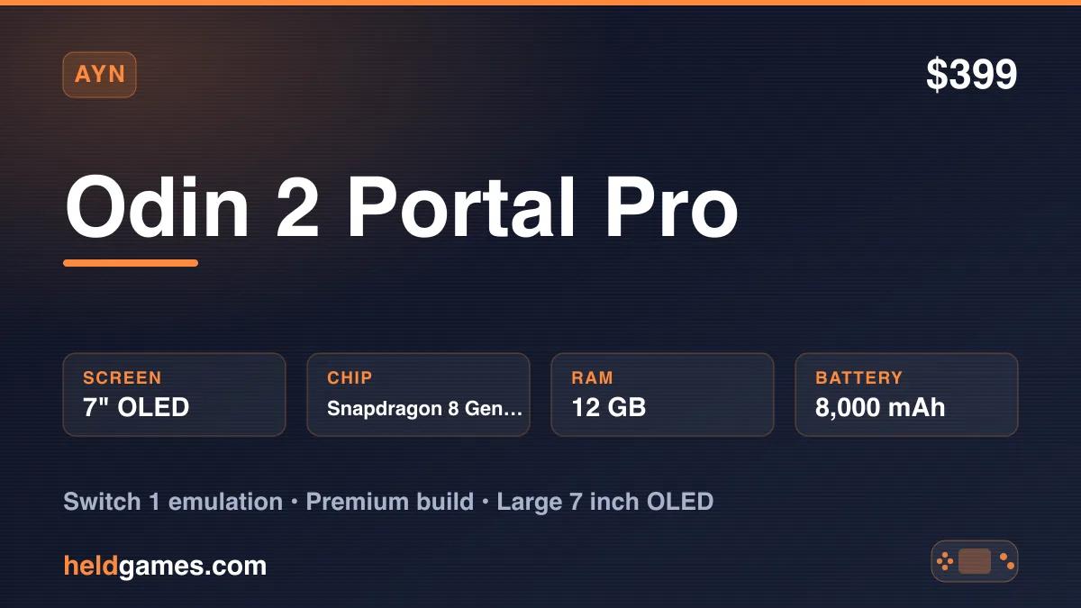 AYN Odin 2 Portal Pro Snapdragon 8 Gen 2 Android handheld
